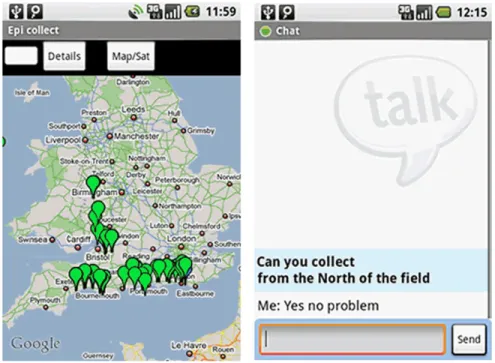 Fig. 2.4 Embedded Google Talk function in EpiCollect mobile app for field data collection.