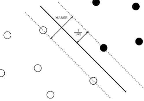 Fig. 1. Linear classifier margin