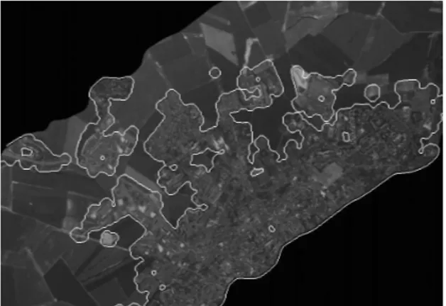 Fig. 7. Result of urban area extraction on SPOT5 simulation of Eppeville (5 meter resolution)