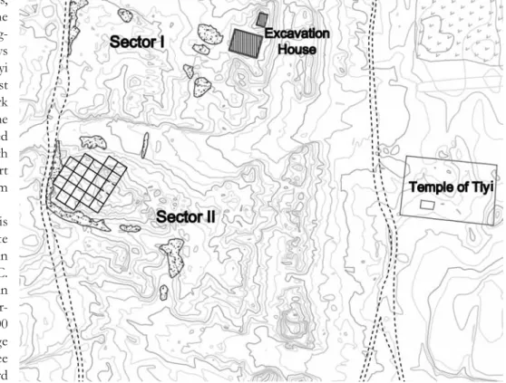 Figure 1. Section of  the new topographical map  of  Sedeinga, enlarging Sector II.