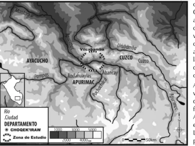 Figura 1 – El curso medio del valle del apurimac en la cordillera suroriental