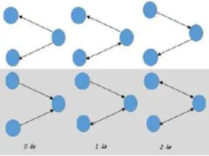 Figure 1: Basic structures of our kernel community model, opened triads.