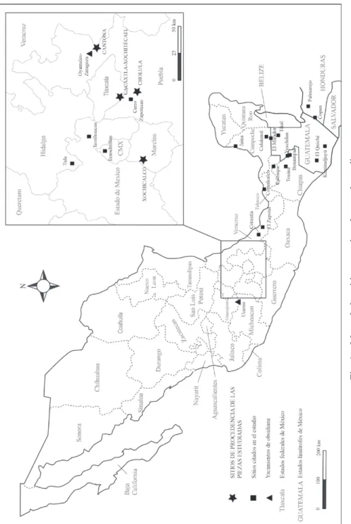 Fig. 1 – Mapa de los sitios mencionados en el estudio.