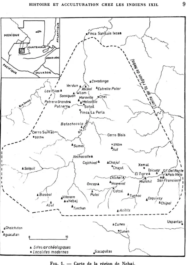 Fig.  1.  — Carte  de  la  région  de  Nebaj. 