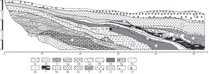 Figure 5 – Gonesse (Val-d’Oise), Vallée du Crould. Coupe dans le bassin de rétention du Moulin de la Planche.