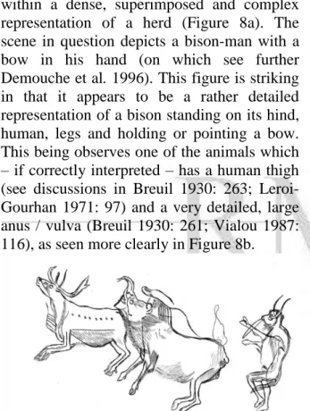 Figure  8b.  The  images  of  Figure  8a  that  may  be  relevant  to  the  Polyphemus  tale  (Breuil  1930:  262; 