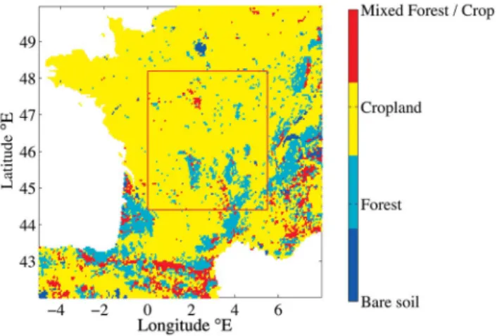 Figure 3. Vegetation distribution according to IGBP-DIS vegetation map at 5′ resolution