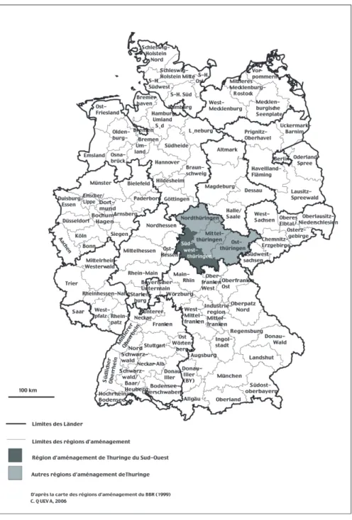 Fig. 1 Les régions d’aménagement en Allemagne 