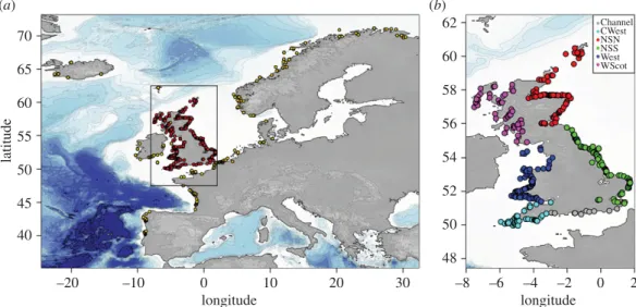 Figure 1. Geographical locations of the harbour porpoises sampling based on GPS coordinates or reported discovery location