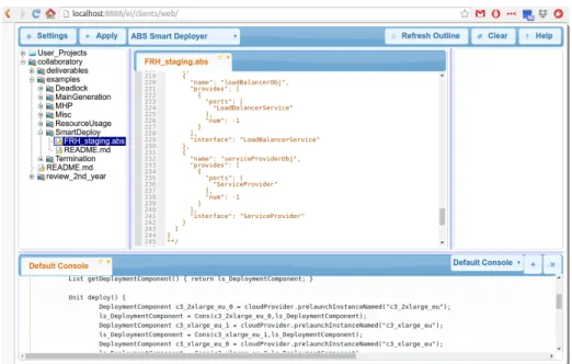 Fig. 2. SmartDepl execution within the ABS toolchain IDE.