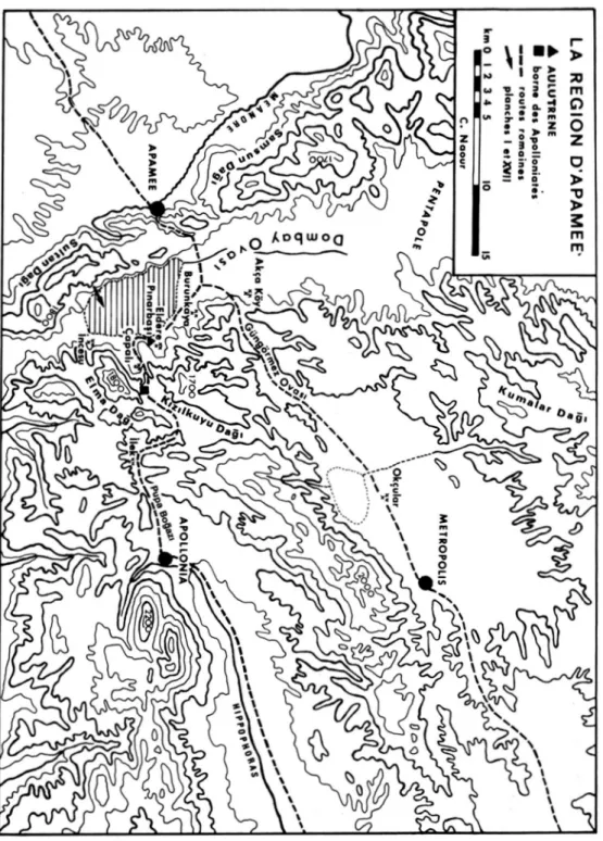 Figure 1 : Les confins provinciaux entre Apamée et Apollonie 