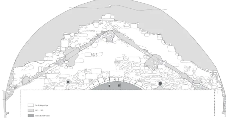 Fig. 8  – Relevé du revers de la façade occidentale de l’église (del. E. Rossetti o Roscetti ; DAO : St
