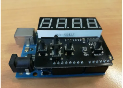 Figure 2: Using a pre-built shield on top of an Arduino board