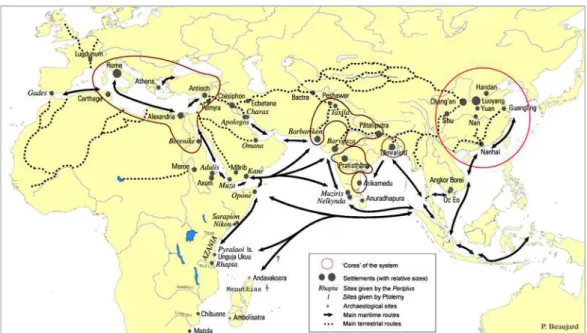 Fig. 2. The Eurasian and African World-System from the 1 st  to the 3 rd  century