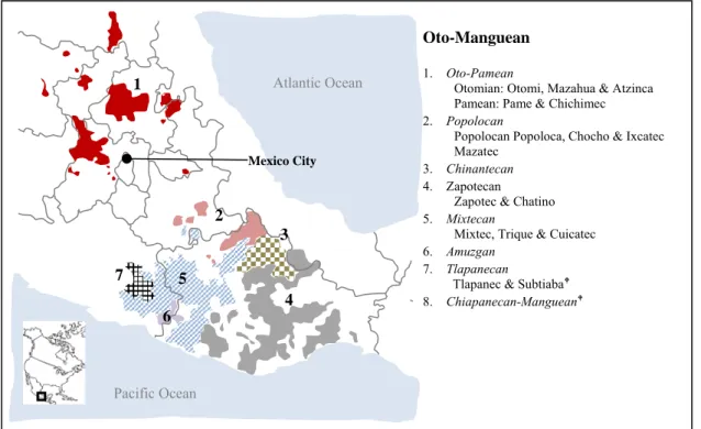 Figure 1. The Oto-Manguean languages of Mexico. 