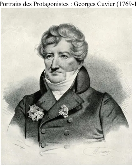 Figure 1. Georges Cuvier, le 27 août 1818, lors de son discours de réception à l'Académie française (d'après le dessin  d'Antoine Maurin (1793-1860), dans Werckmeister, 1898-1901, planche 36, collection privée de l'auteur)