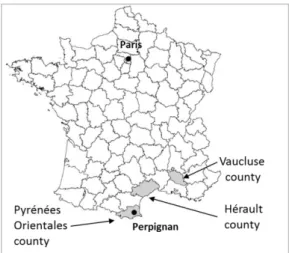 Figure 2. Locations of the three regional case studies. 