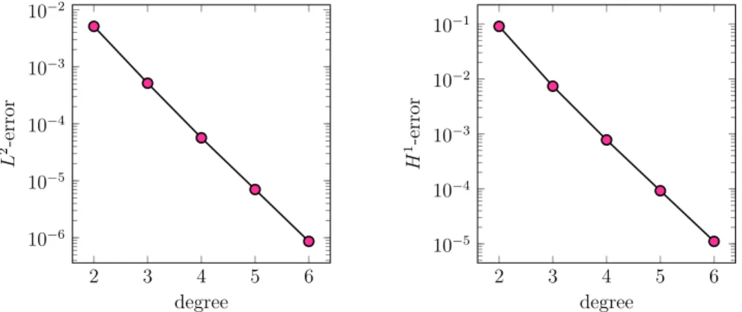 Figure 7: Numerical results related to solving the Poisson problem on domain 4(c) for h = 0.0625.