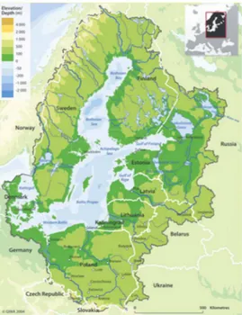 Figure  9.9  –  Le  bassin  versant  de  la  mer  Baltique.  Source:  Global  International  Waters  Assessment  (GIWA),  published  by  HELCOM - HELCOM - Baltic Sea Environment Proceedings No