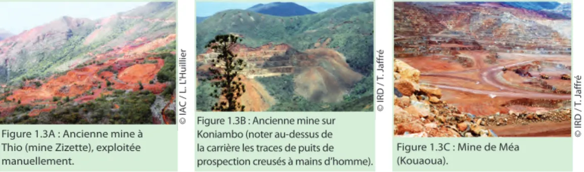 Figure 1.3A : Ancienne mine à  Thio (mine Zizette), exploitée  manuellement.