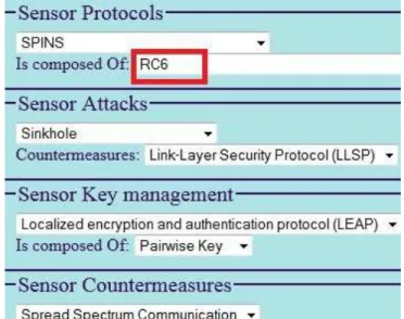 Figure 6. The sensor networks interface