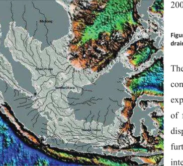 Figure  3.  Epicontinental  Shelf  Sunda  and  the  expected  drainage river system (Hantoro 2018) 