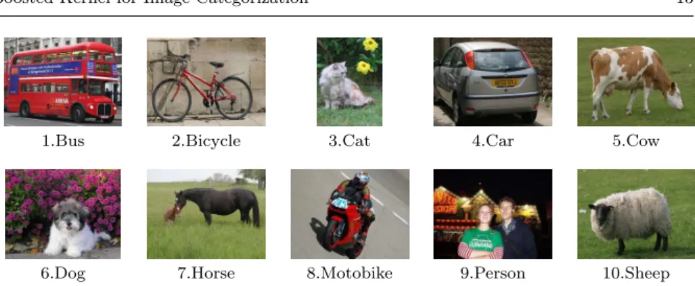 Fig. 1 Categories from PASCAL Visual Object Challenge (VOC) database, 2006.
