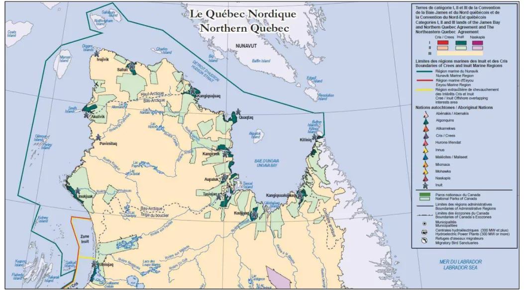 Figure 1.2. – Carte des terres de catégorie I (en vert foncé) et de catégorie II (en vert pâle)  