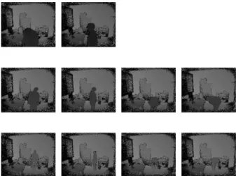 Figure 1. Examples of depth maps of standing (the first two columns) and bending (the 3rd and 4th columns) postures in full 360 ◦ views to a Kinect2 sensor and with different head poses.