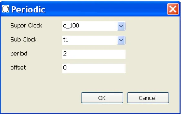 Figure 2. Dialog box for clock constraints.