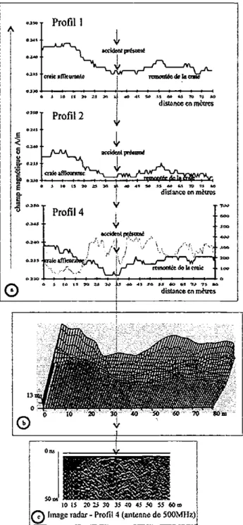 Fig.  3 - En  RMT.  la variation spatiale du champ magnétique  contient des informations utiles