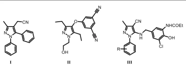 Figure 1. Structure of known pyrazole-based HIV inhibitors 