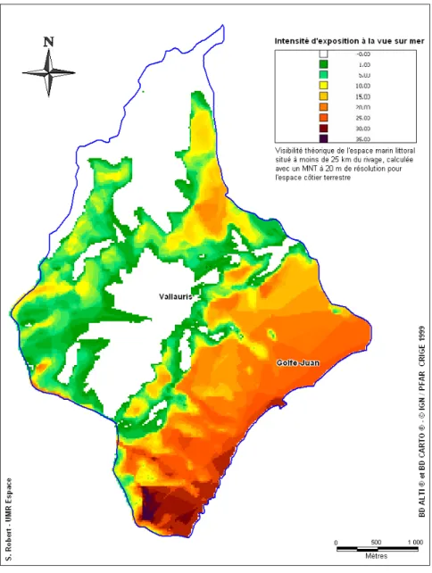 Figure 3 – Une des cartes de visibilité de la mer 