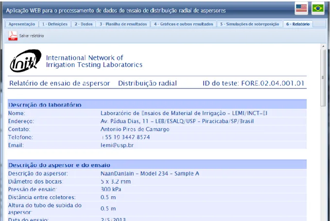 Figura 2. Tela 6 - Relatório 
