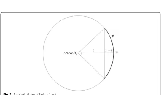 Fig. 1  A spherical cap of height  1 − t