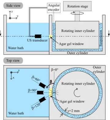 FIG. 2. (Color online) Schematic of the setup, top and side view.