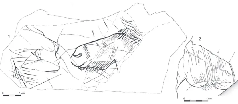 Fig. 4 – Œuvres gravées du Tardiglaciaire provenant du sud du Bassin parisien (DAO B. Valentin)