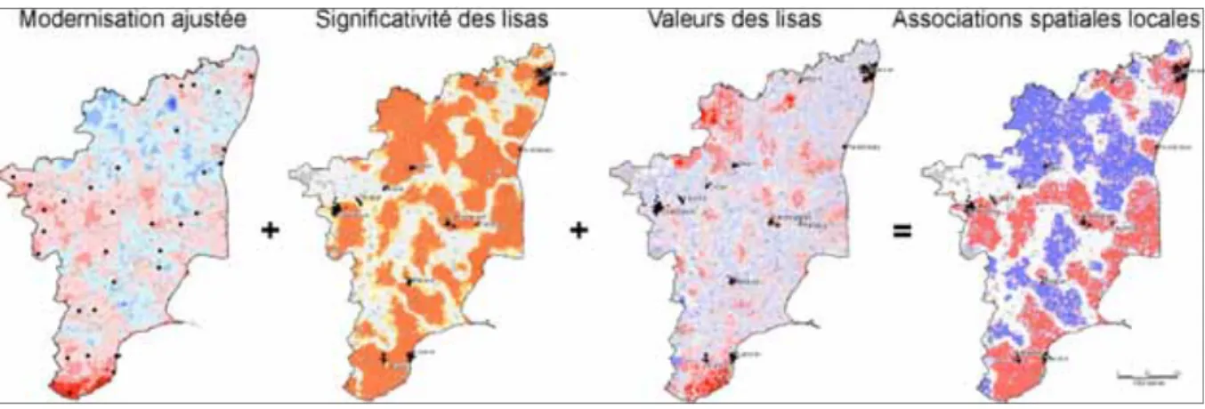 Figure 3 : une synthèse régionale issue du croisement de trois informations. 