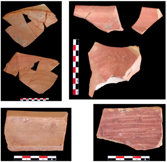Fig. 6. Some examples of slipped sherds, Yaz IIA complex (Photo J. Lhuillier, MAFTur)