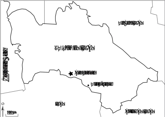 Fig. 1. Map of Turkmenistan with location of Ulug-depe (Map A. Dupont-Delaleuf)
