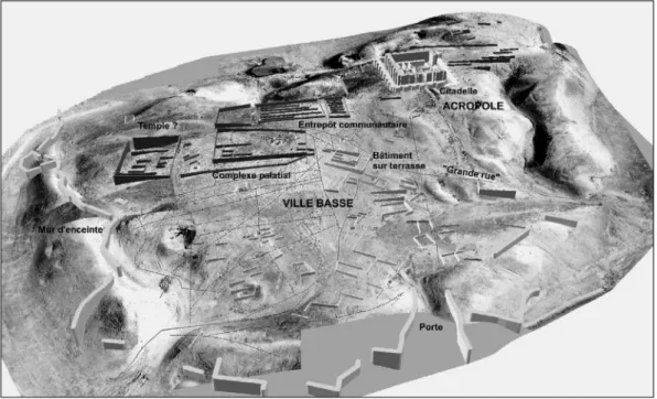 Fig. 2. 3D reconstitution of the pre-Median city (Lecomte 2007b: fig. 14, after G. Davtian)