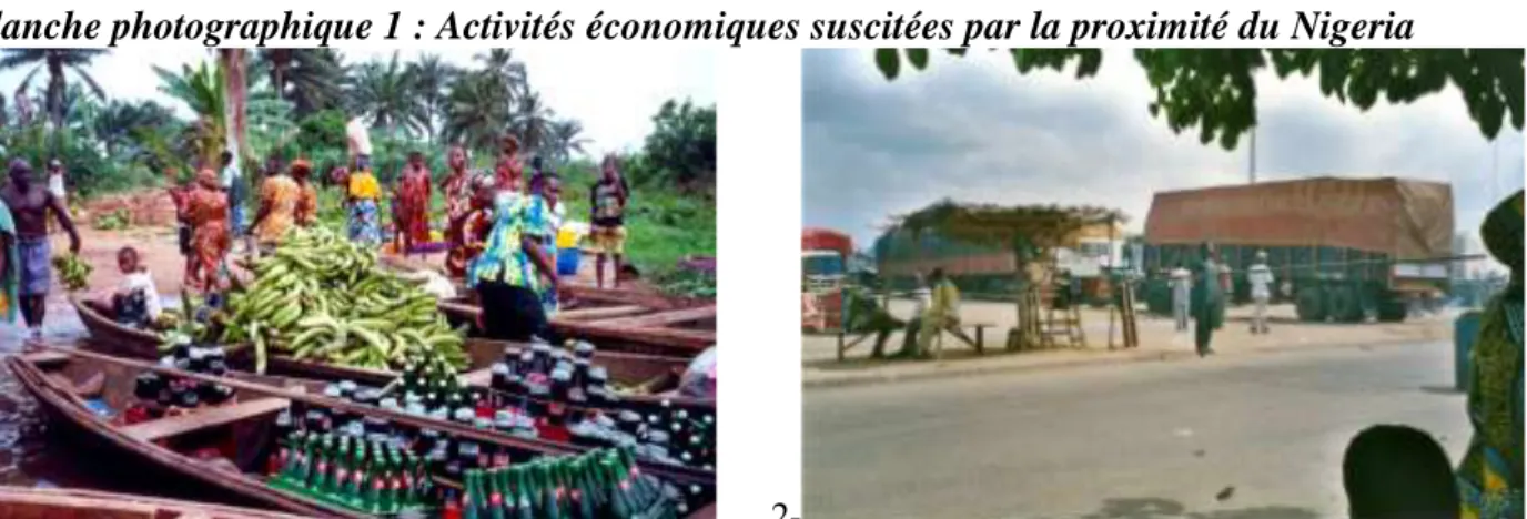 Figure  15 :  Dynamiques  de  la  frontière  inter-État  sur  les  implantations  des  activités  dans  l’espace périurbain est de Porto-Novo 