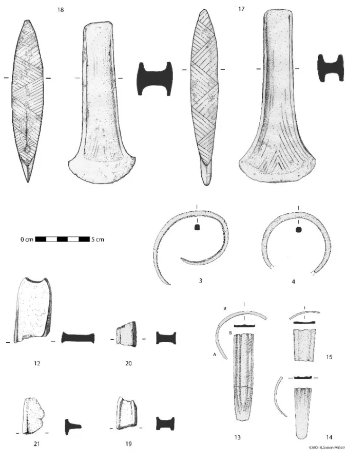 Fig. 2 – Dessins des objets du Bronze moyen découverts à Chalonnes-sur-Loire (Maine-et-Loire)
