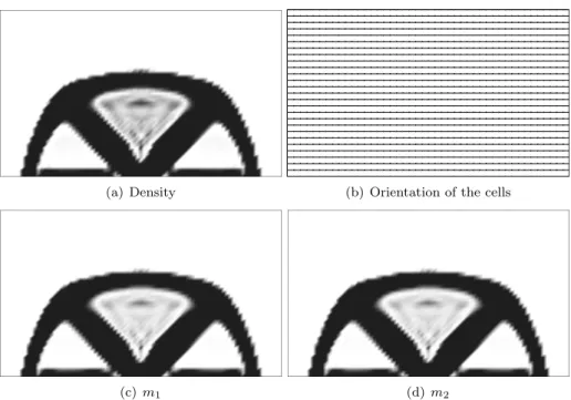 Figure 11: Optimized design of the bridge, case D : m 1 = m 2 and α = 0.