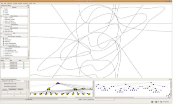 Figure 2. Computing an arrangement in Axel.