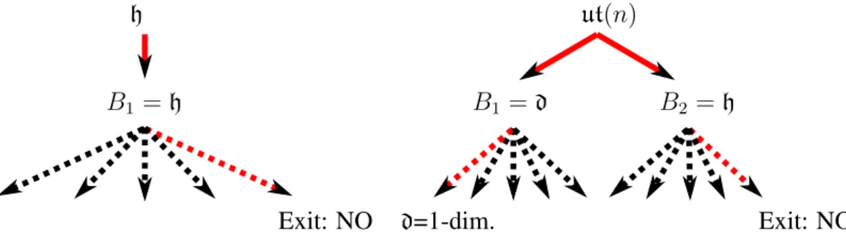 Figure 7. Schematical result for H and U T (n). The top level indicates the direct sum decomposition step