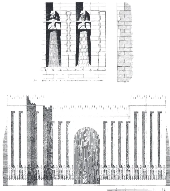 Figure 9a-b. Relief architectural et figuratif moulé. a. Uruk, temple de Karaindash (xv e  s.) : divinités  au vase aux eaux jaillissantes (h