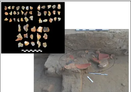 Figure 14: Trench 2 – Level C: Deposit of agate/carnelian chips found in a broken vessel