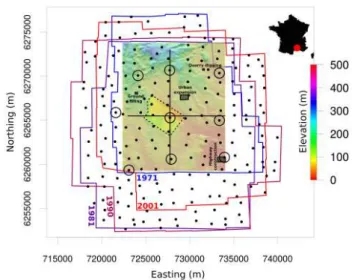 Figure 1: Localisation of the test area, image data, external DEMs and addi- addi-tional points