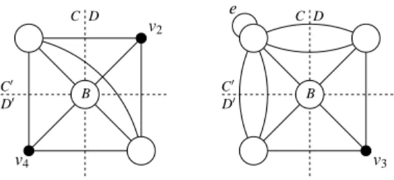 Figure 9: In the case where none of G 12 and G 14 is (2k + 3)-almost cyclically 4-edge-connected.